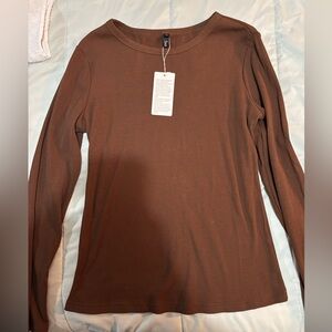 Brown Long Sleeve Women's Top